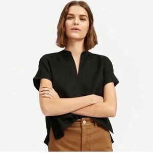 Everlane Split Neck Linen Cap Sleeve Top Size M
